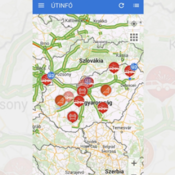 Rendőrségi Útinformációs Rendszer mobil applikáció 